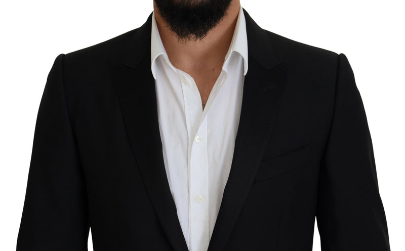 Dolce &amp; Gabbana Blazer Martini noir, coupe ajustée, pour homme.