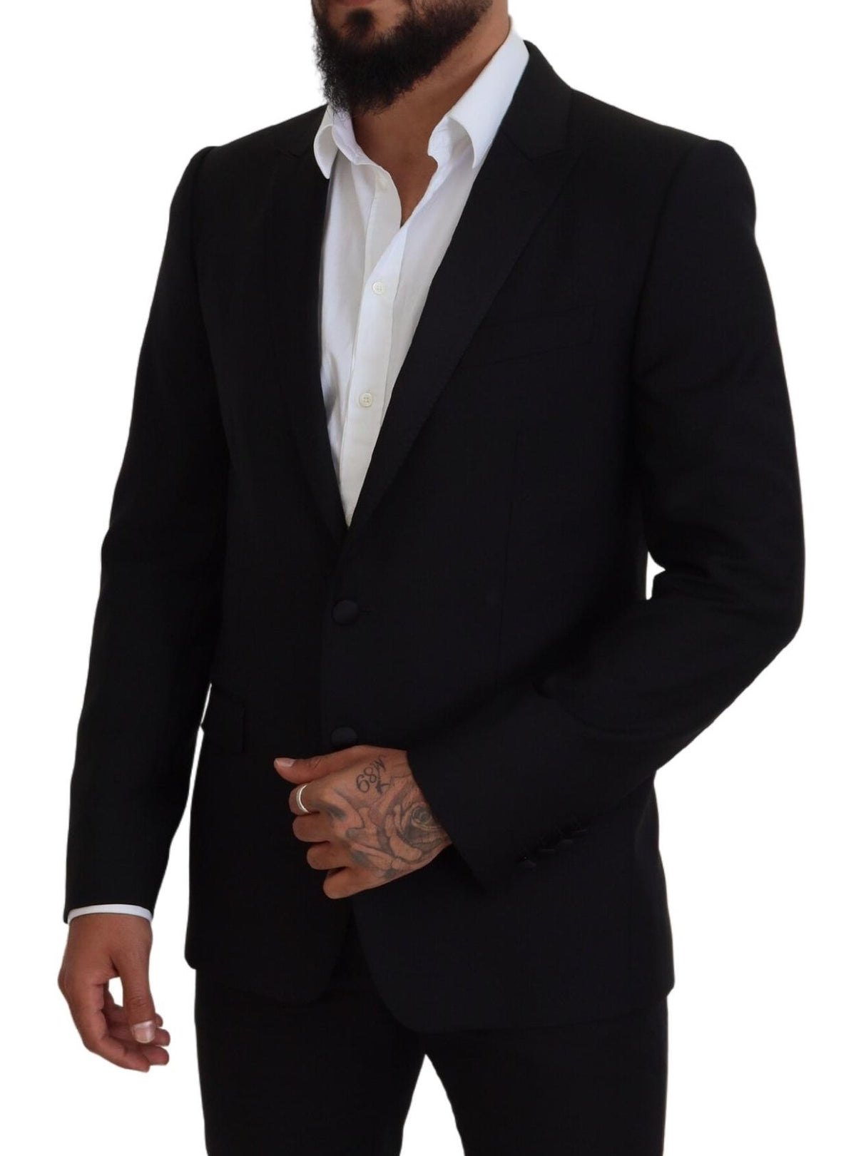 Dolce &amp; Gabbana Blazer Martini noir, coupe ajustée, pour homme.