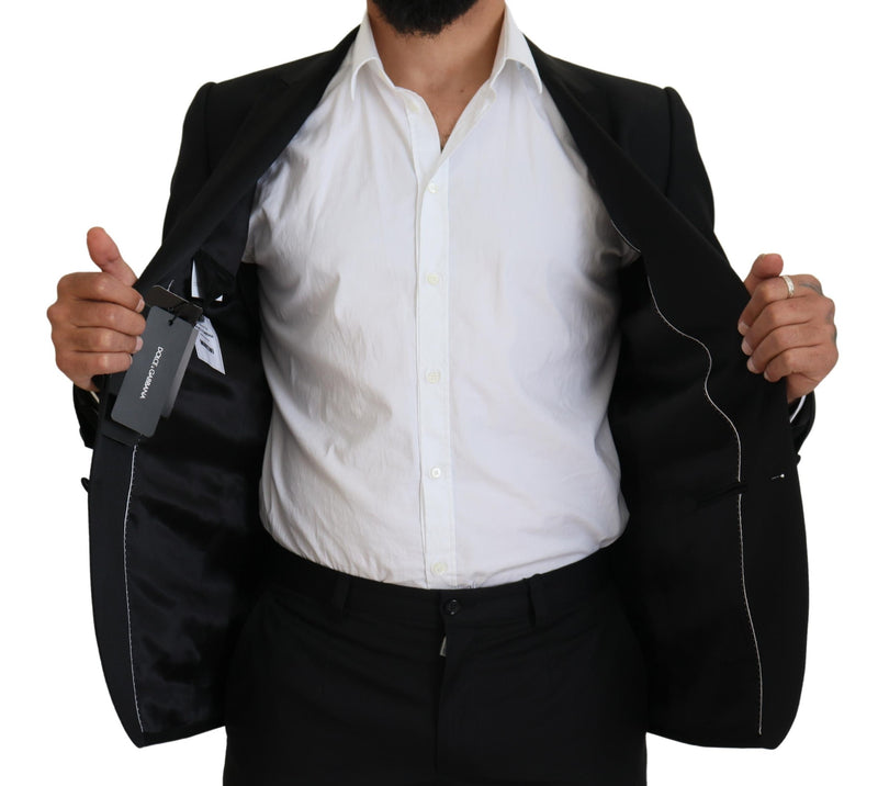 Dolce &amp; Gabbana Blazer Martini noir, coupe ajustée, pour homme.