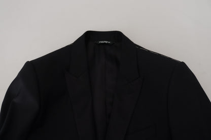 Dolce &amp; Gabbana Blazer Martini noir, coupe ajustée, pour homme.