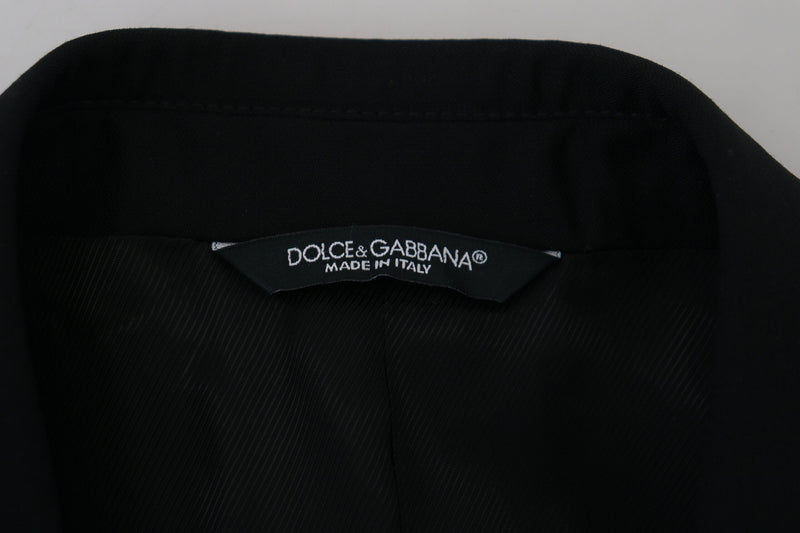 Dolce &amp; Gabbana Blazer Martini noir, coupe ajustée, pour homme.