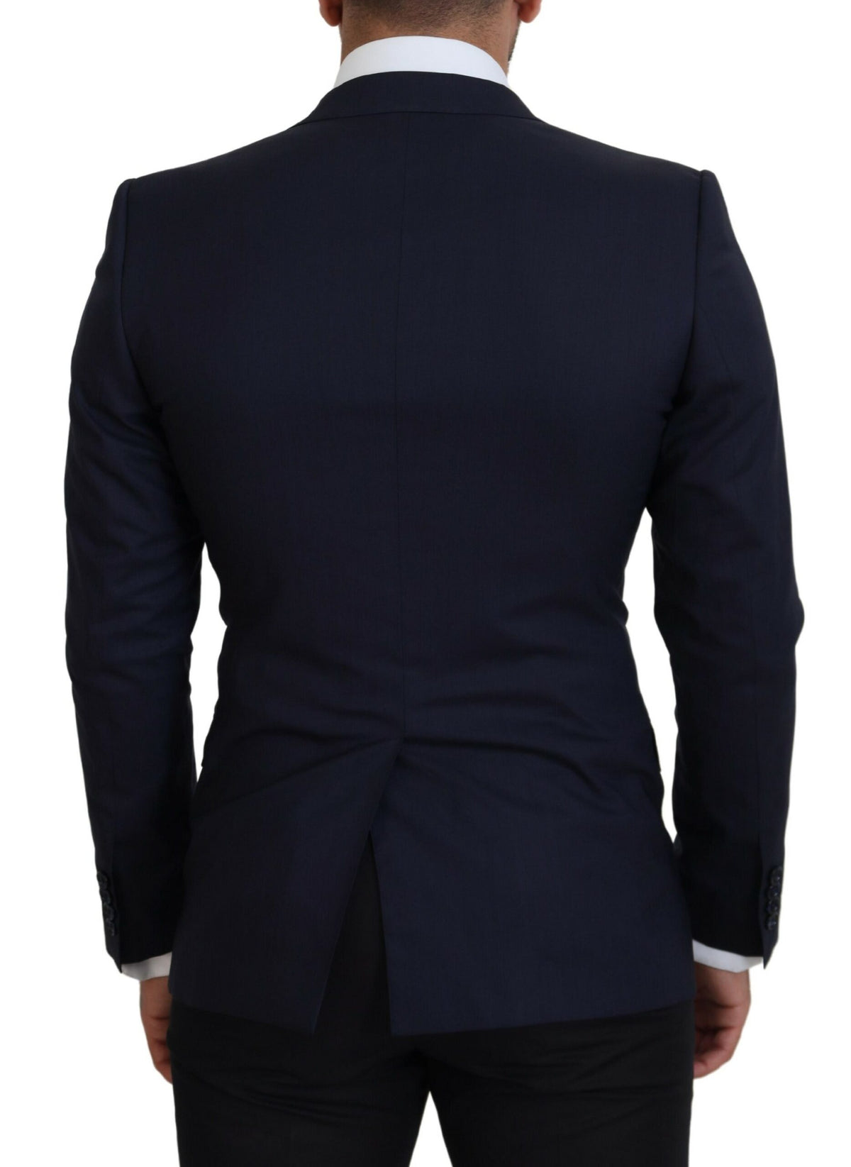 Dolce &amp; Gabbana, blazer tailleur bleu en laine, coupe ajustée.
