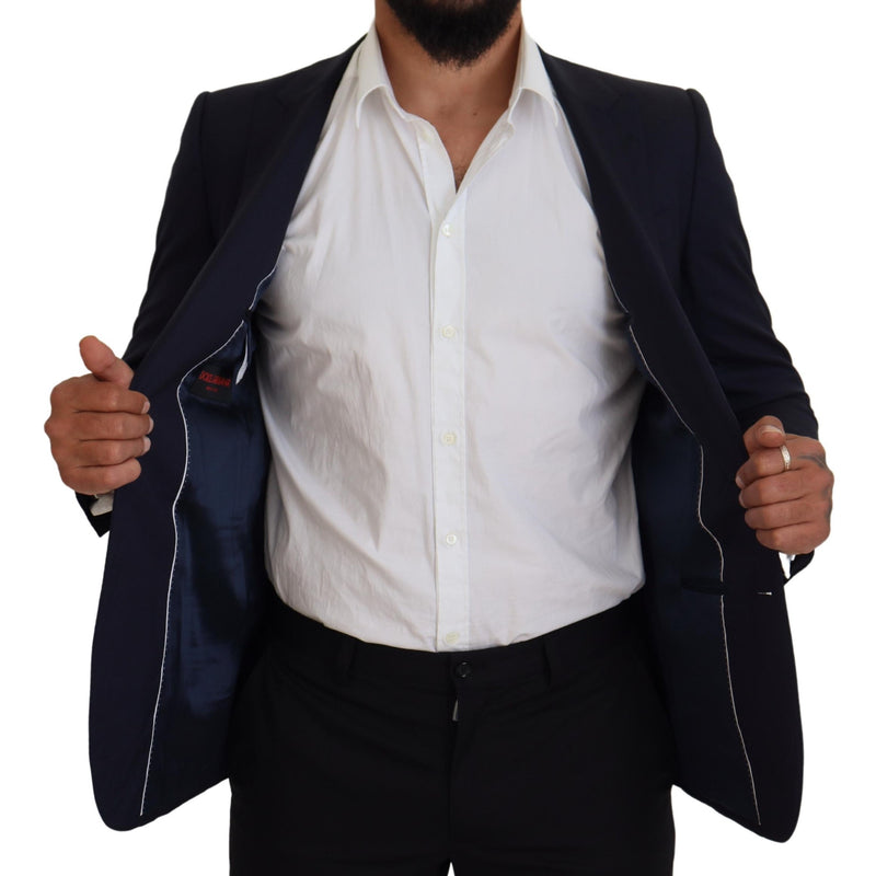 Dolce &amp; Gabbana, blazer tailleur bleu en laine, coupe ajustée.