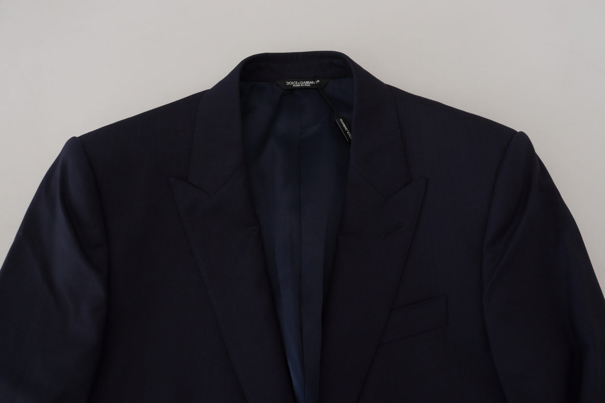 Dolce &amp; Gabbana, blazer tailleur bleu en laine, coupe ajustée.