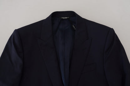 Dolce &amp; Gabbana, blazer tailleur bleu en laine, coupe ajustée.