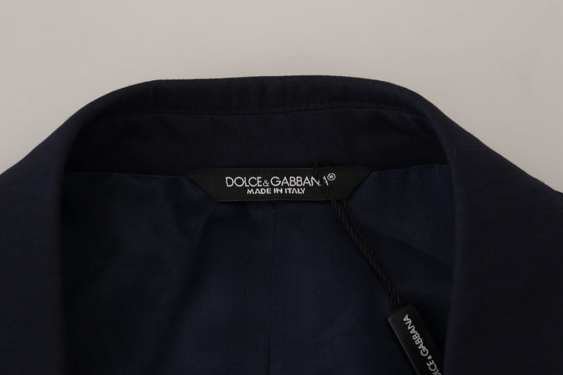 Dolce &amp; Gabbana, blazer tailleur bleu en laine, coupe ajustée.