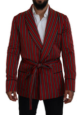 Robe Dolce & Gabbana Rouge à Rayures avec Doublure en Soie