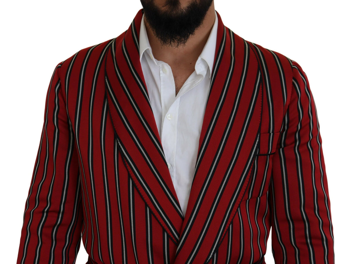 Robe Dolce & Gabbana Rouge à Rayures avec Doublure en Soie