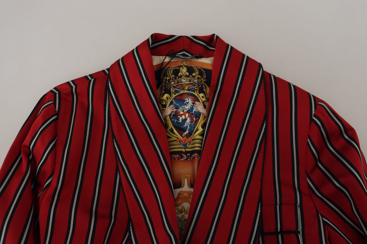 Robe Dolce & Gabbana Rouge à Rayures avec Doublure en Soie