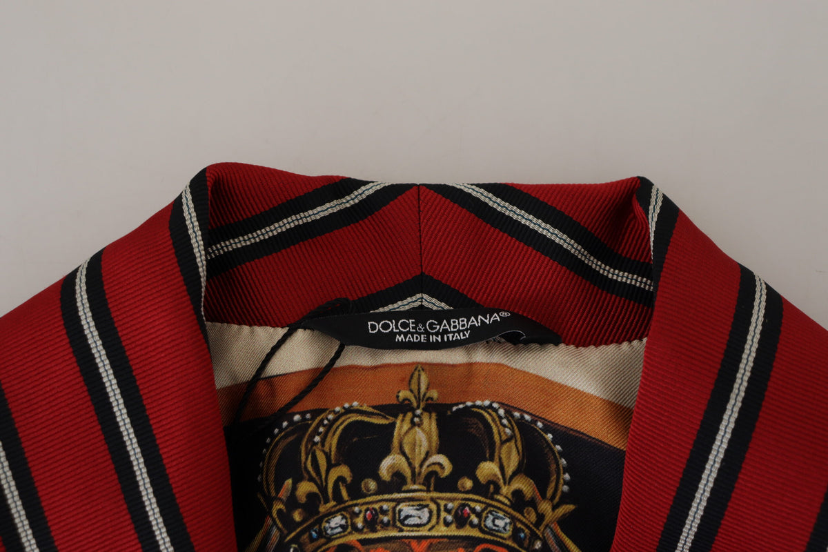 Robe Dolce & Gabbana Rouge à Rayures avec Doublure en Soie
