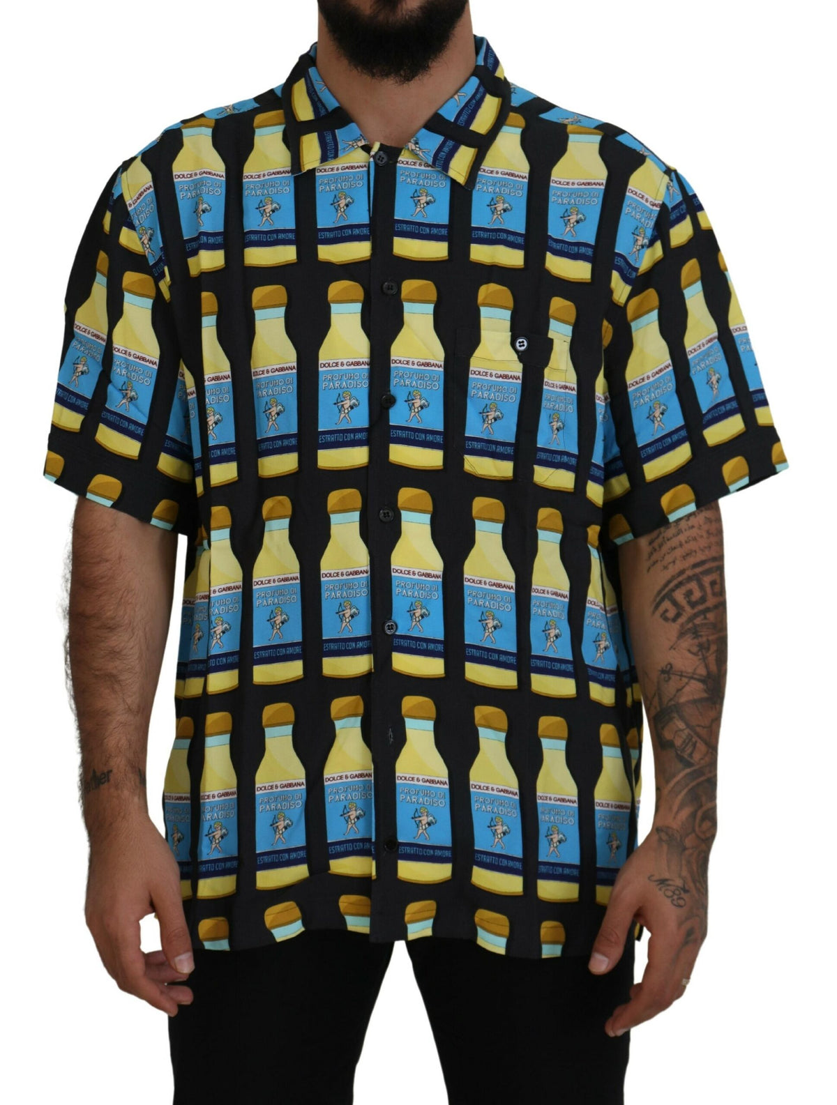 Chemise décontractée en viscose à imprimé multicolore de Dolce &amp; Gabbana