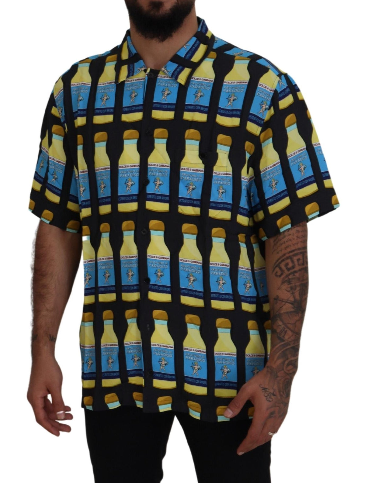 Chemise décontractée en viscose à imprimé multicolore de Dolce &amp; Gabbana