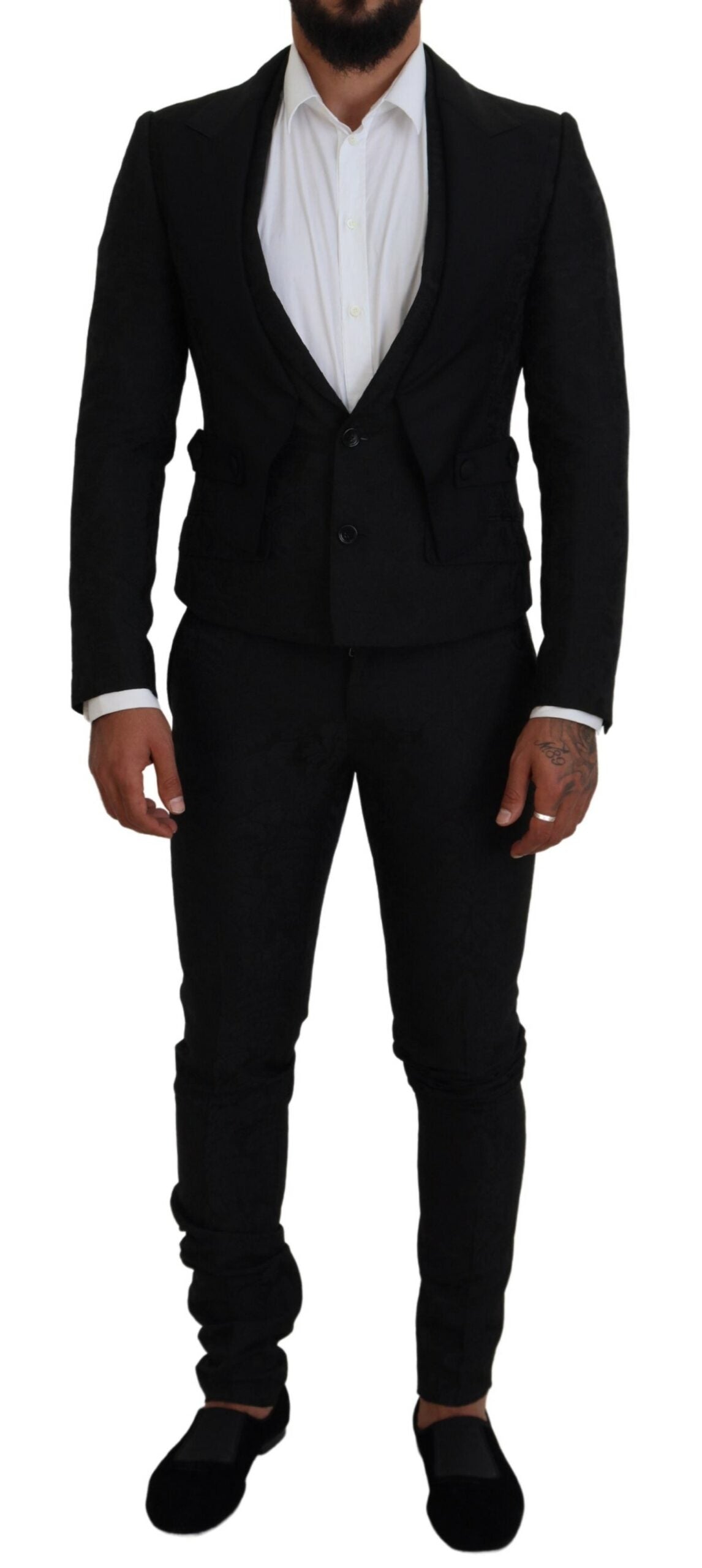 Dolce & Gabbana MARTINI Black Polyester Men 2 Piece Suit