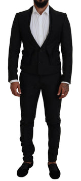 Dolce & Gabbana MARTINI Black Polyester Men 2 Piece Suit