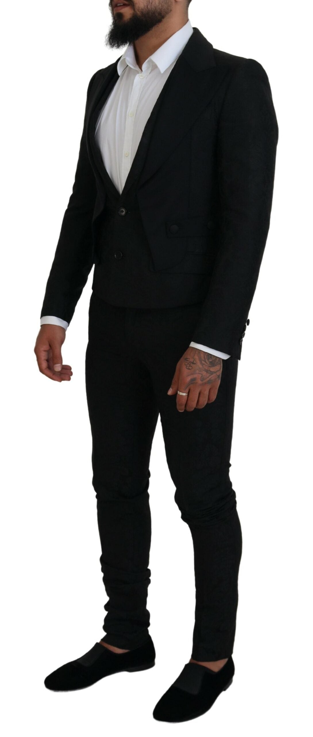 Dolce & Gabbana MARTINI Black Polyester Men 2 Piece Suit