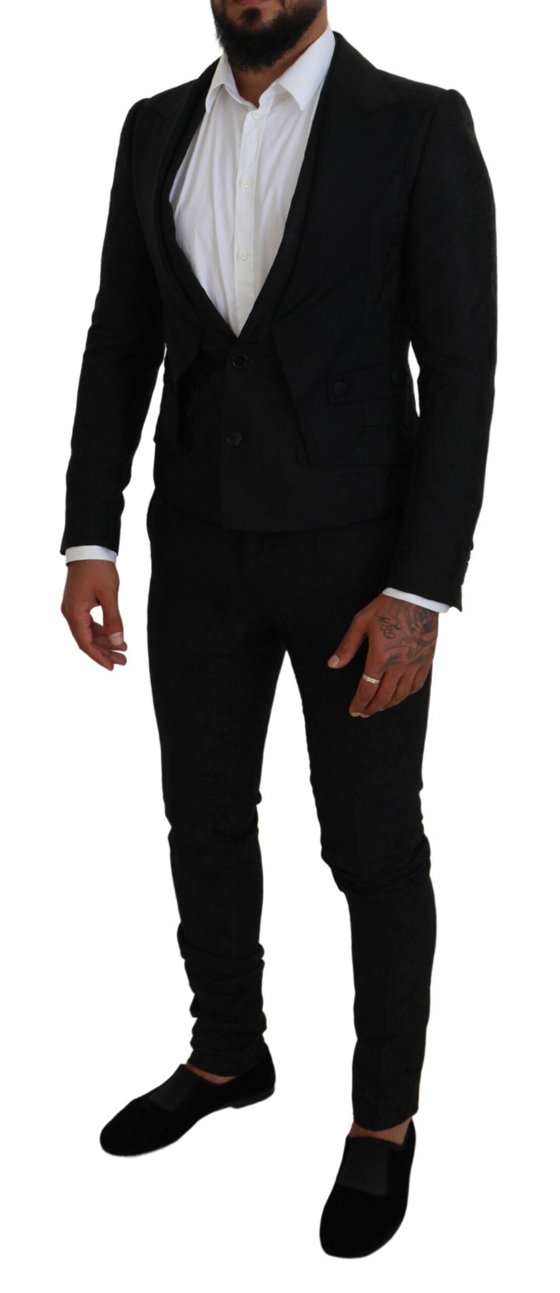 Dolce & Gabbana MARTINI Black Polyester Men 2 Piece Suit