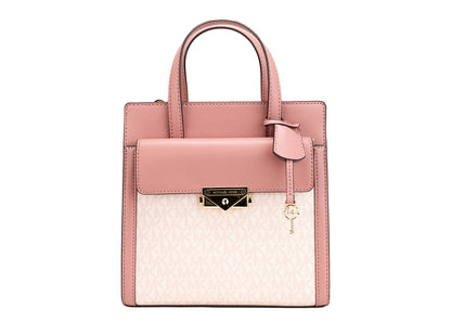Sac à main fourre-tout à rabat en PVC rose Michael Kors Cece, petit modèle