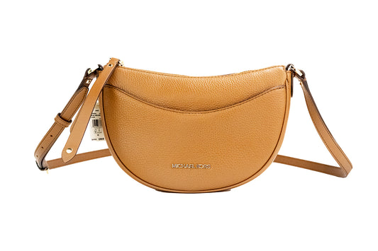 Sac à main Michael Kors Dover Small Luggage en cuir grainé demi-lune