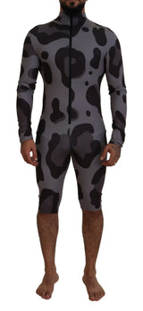 Dolce & Gabbana Gray Patterned Wetsuit Swimwear for Men