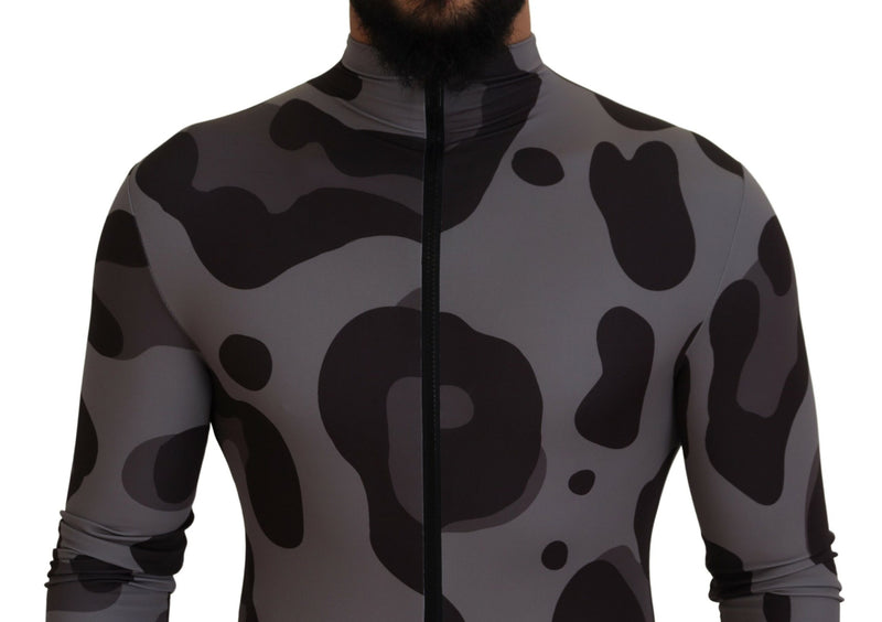 Dolce & Gabbana Gray Patterned Wetsuit Swimwear for Men