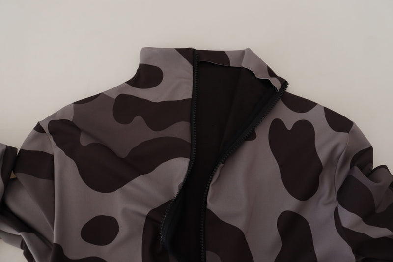 Dolce & Gabbana Gray Patterned Wetsuit Swimwear for Men