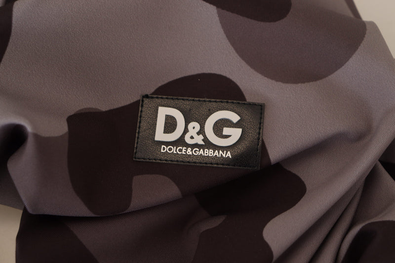 Dolce & Gabbana Gray Patterned Wetsuit Swimwear for Men