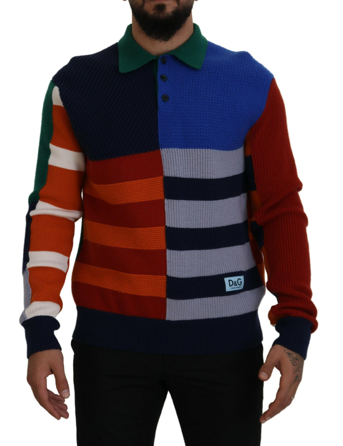 Pull en laine à rayures multicolores Dolce &amp; Gabbana