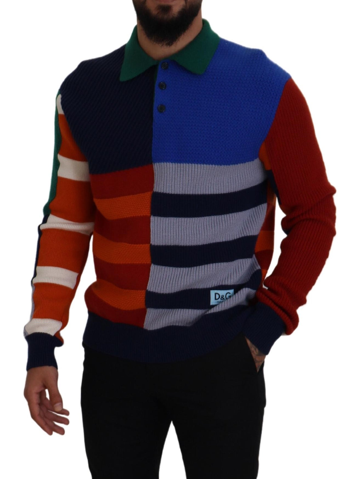 Pull en laine à rayures multicolores Dolce &amp; Gabbana