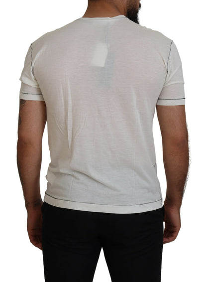 Wit T-shirt met print en korte mouwen voor heren van Dolce &amp; Gabbana