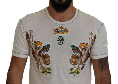 Wit T-shirt met print en korte mouwen voor heren van Dolce &amp; Gabbana