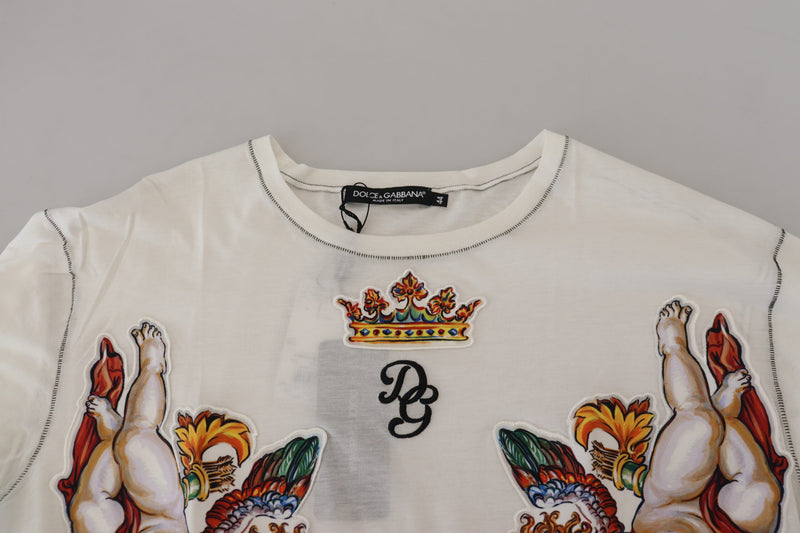 Wit T-shirt met print en korte mouwen voor heren van Dolce &amp; Gabbana
