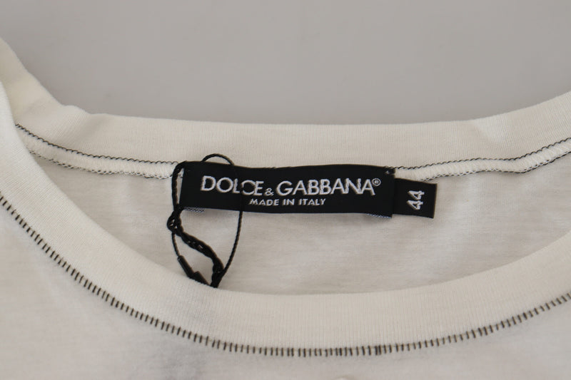 Wit T-shirt met print en korte mouwen voor heren van Dolce &amp; Gabbana