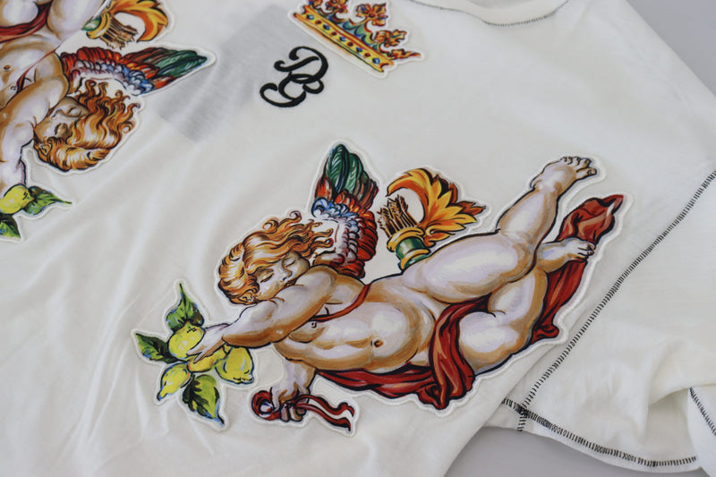 Wit T-shirt met print en korte mouwen voor heren van Dolce &amp; Gabbana