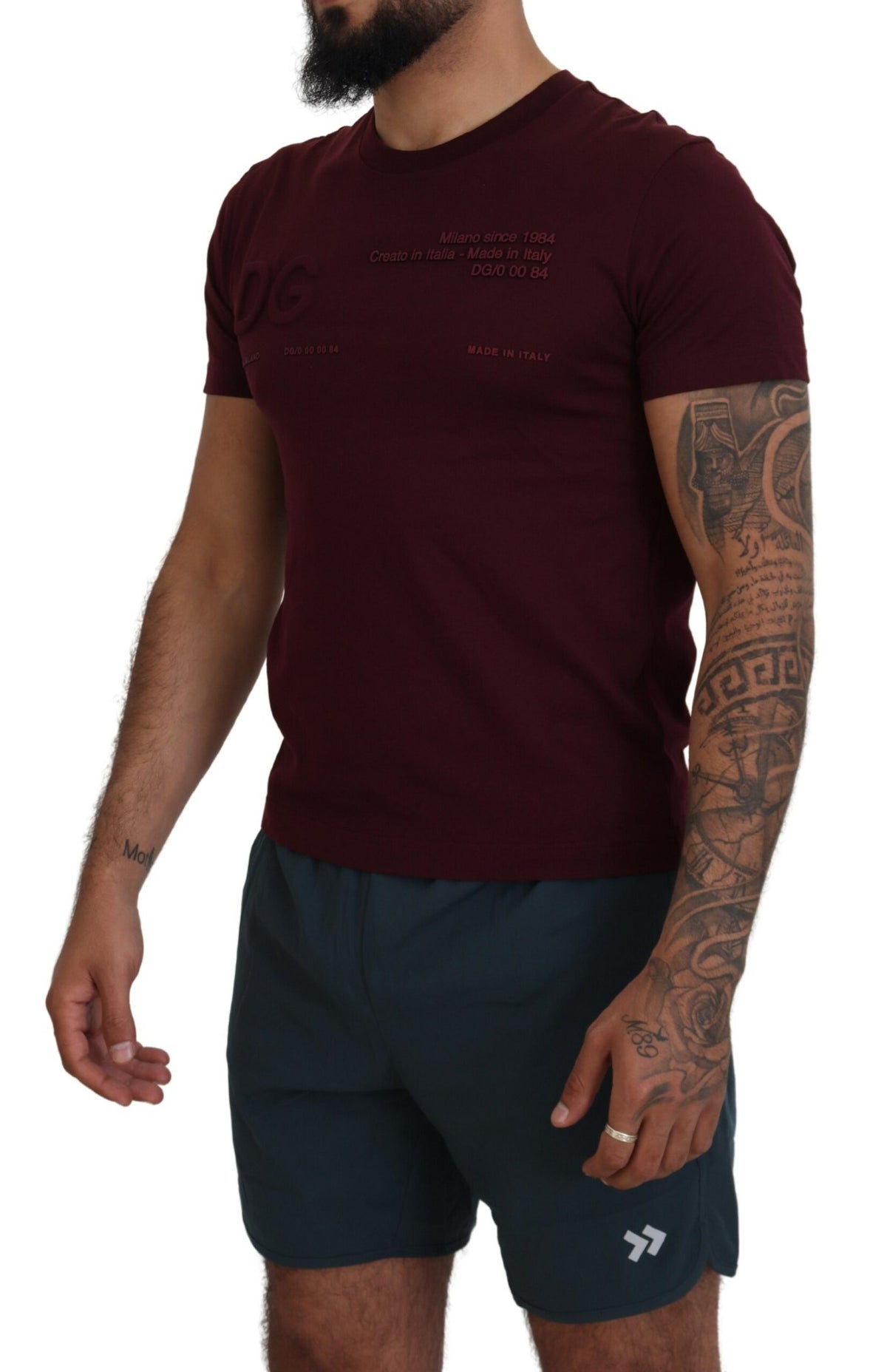 T-shirt homme à manches courtes Dolce &amp; Gabbana, imprimé marron.