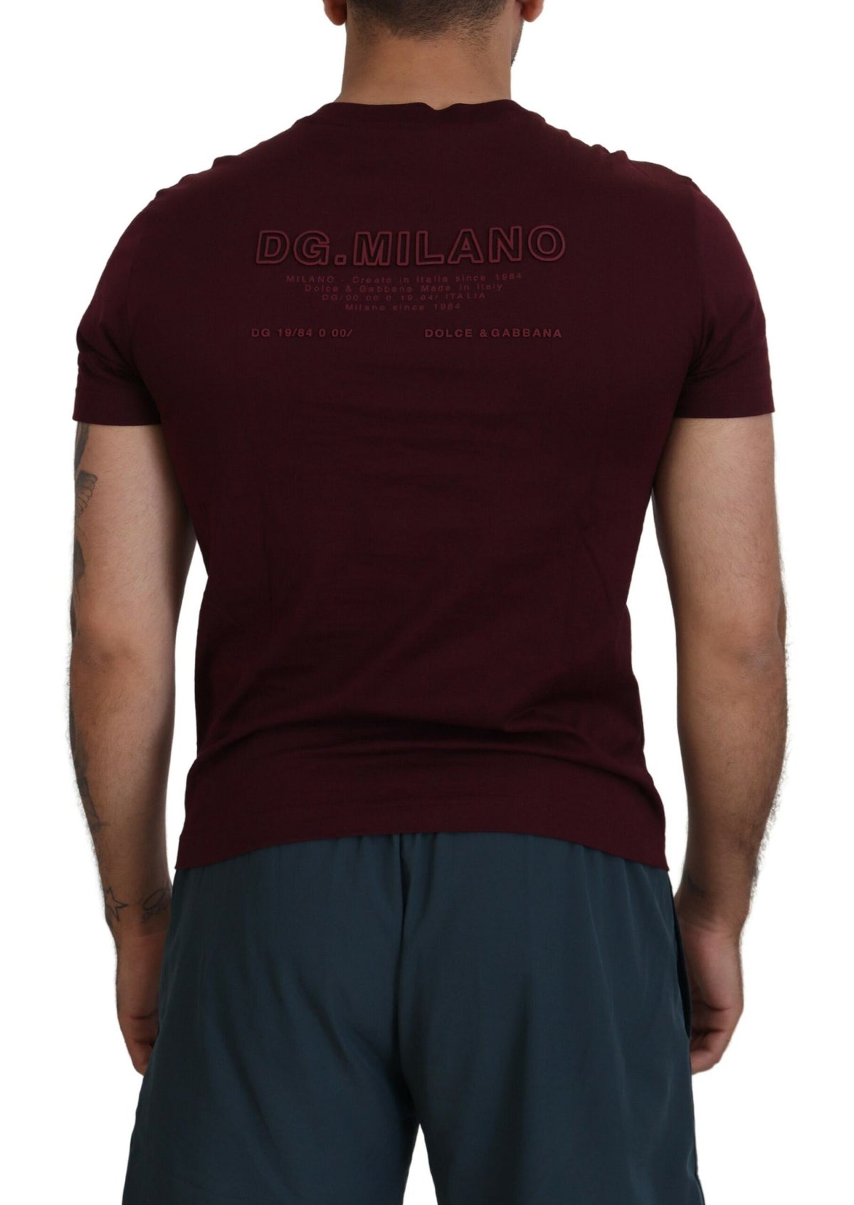 T-shirt homme à manches courtes Dolce &amp; Gabbana, imprimé marron.