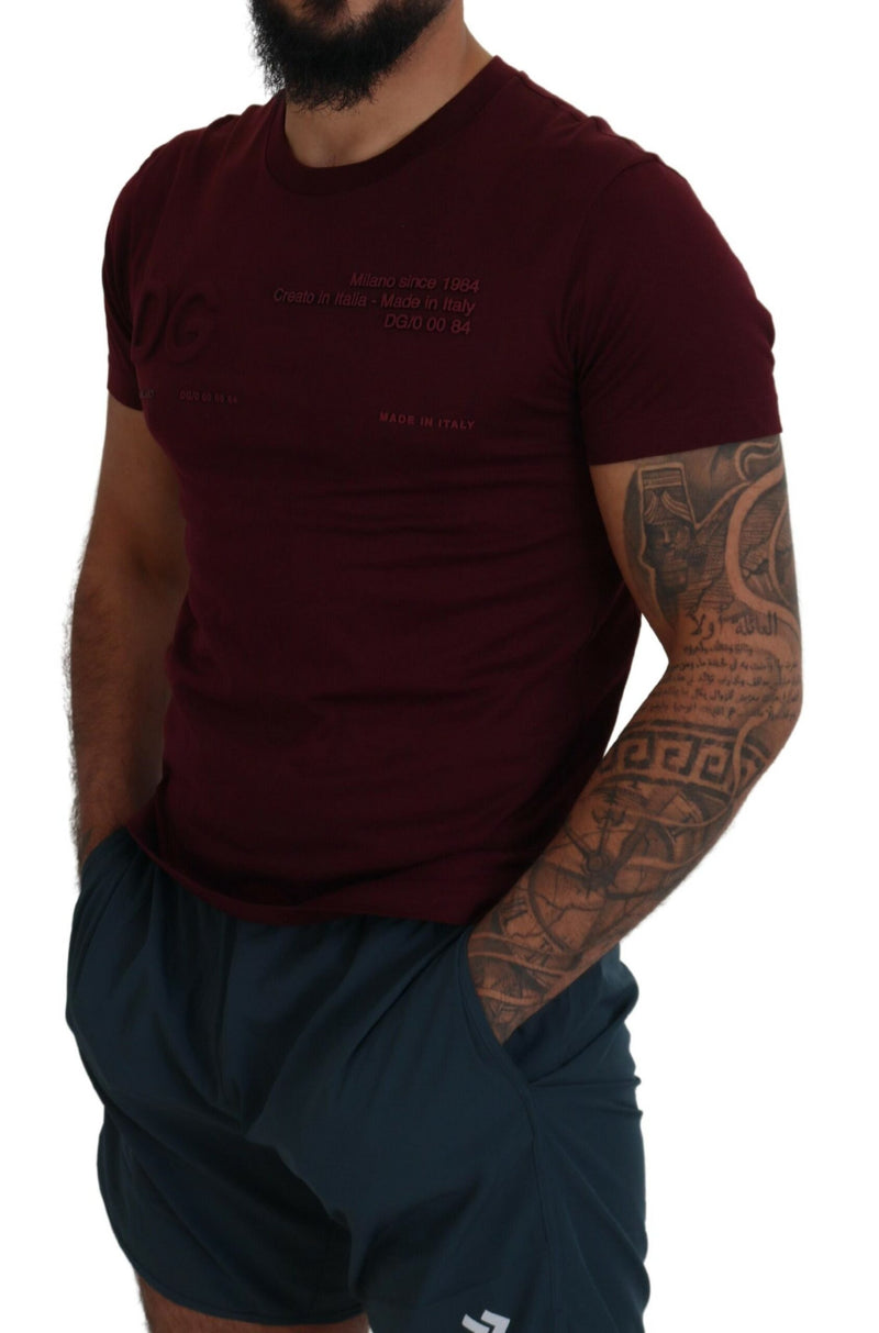 T-shirt homme à manches courtes Dolce &amp; Gabbana, imprimé marron.