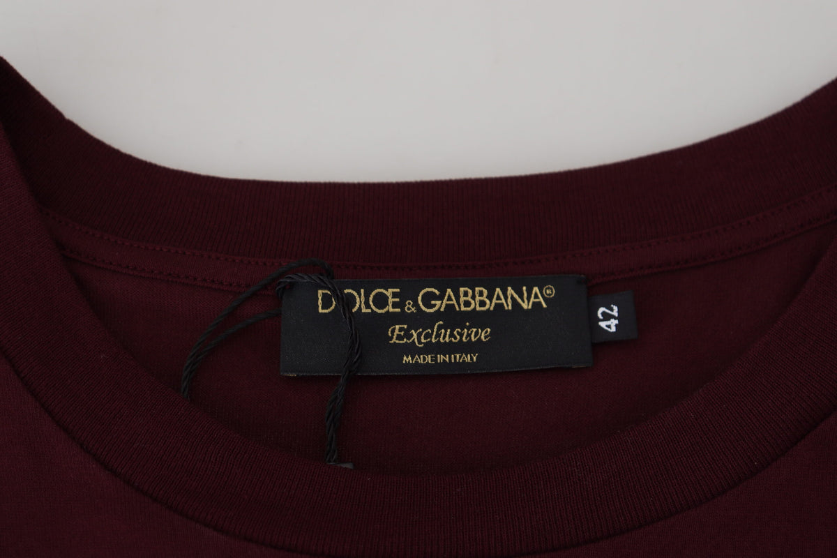 T-shirt homme à manches courtes Dolce &amp; Gabbana, imprimé marron.
