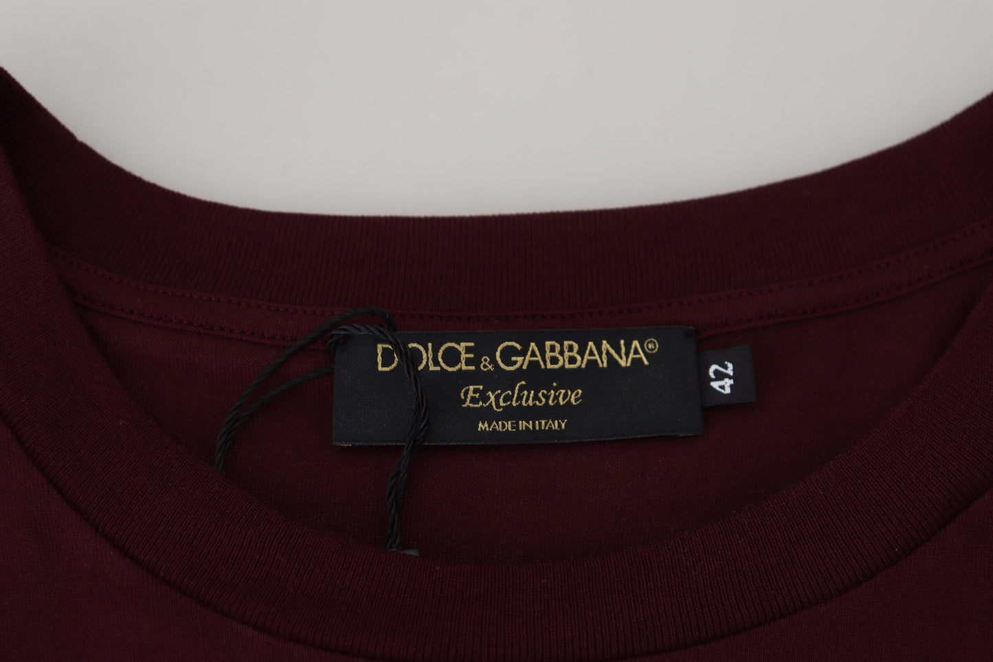 Dolce &amp; Gabbana T-shirt voor heren met maroen print en korte mouwen