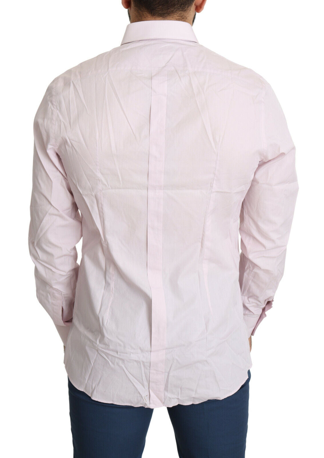 Chemise habillée en coton rose clair, style formel, dorée, Dolce &amp; Gabbana