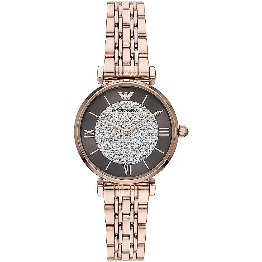 Montre Femme Emporio Armani Élégante en Acier Inoxydable Rose Doré