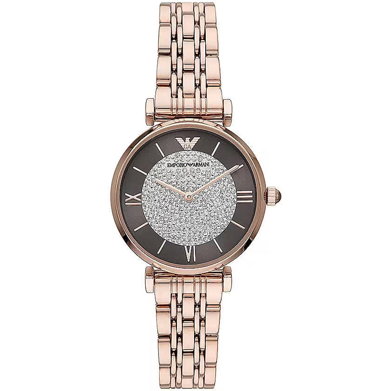 Montre Femme Emporio Armani Élégante en Acier Inoxydable Rose Doré