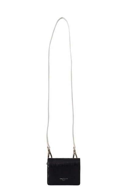 Dolce & Gabbana Blauwe Witte Kaaiman Leren Band Kaarthouder Portemonnee