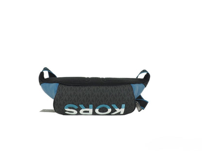 Michael Kors Cooper grote blauwe leren, met borduursels en logo, multifunctionele riemtas