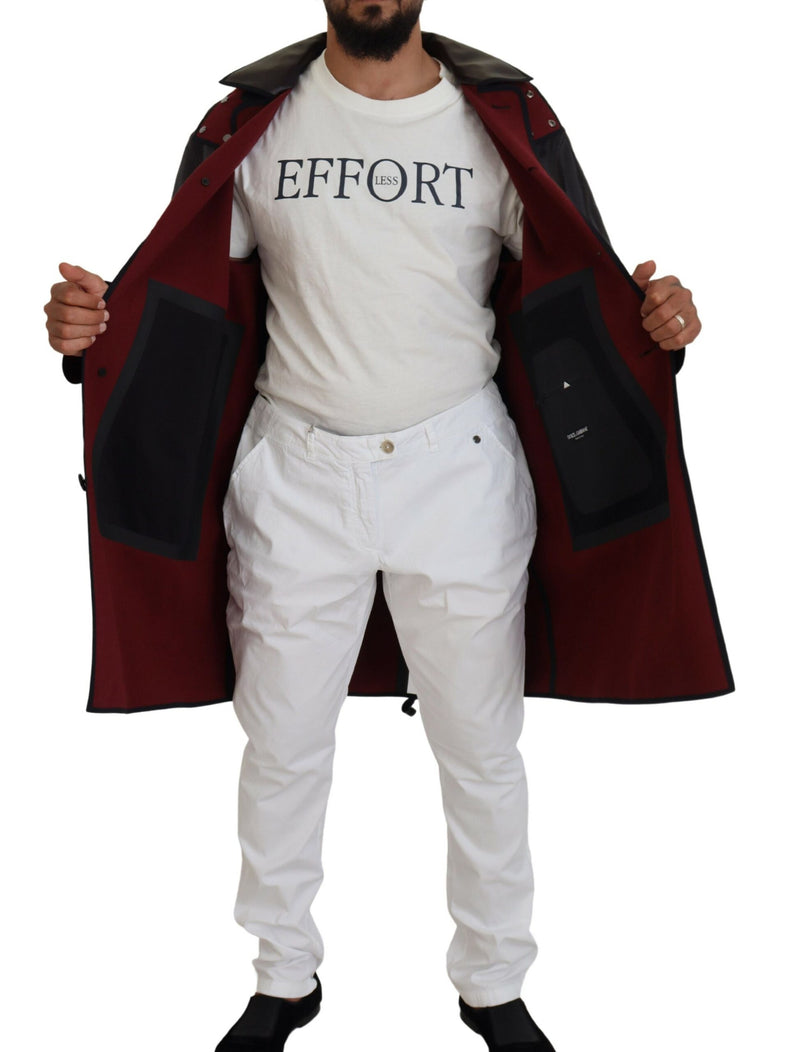 Dolce & Gabbana Zwarte Trench Parka Jas met Capuchon van Katoen