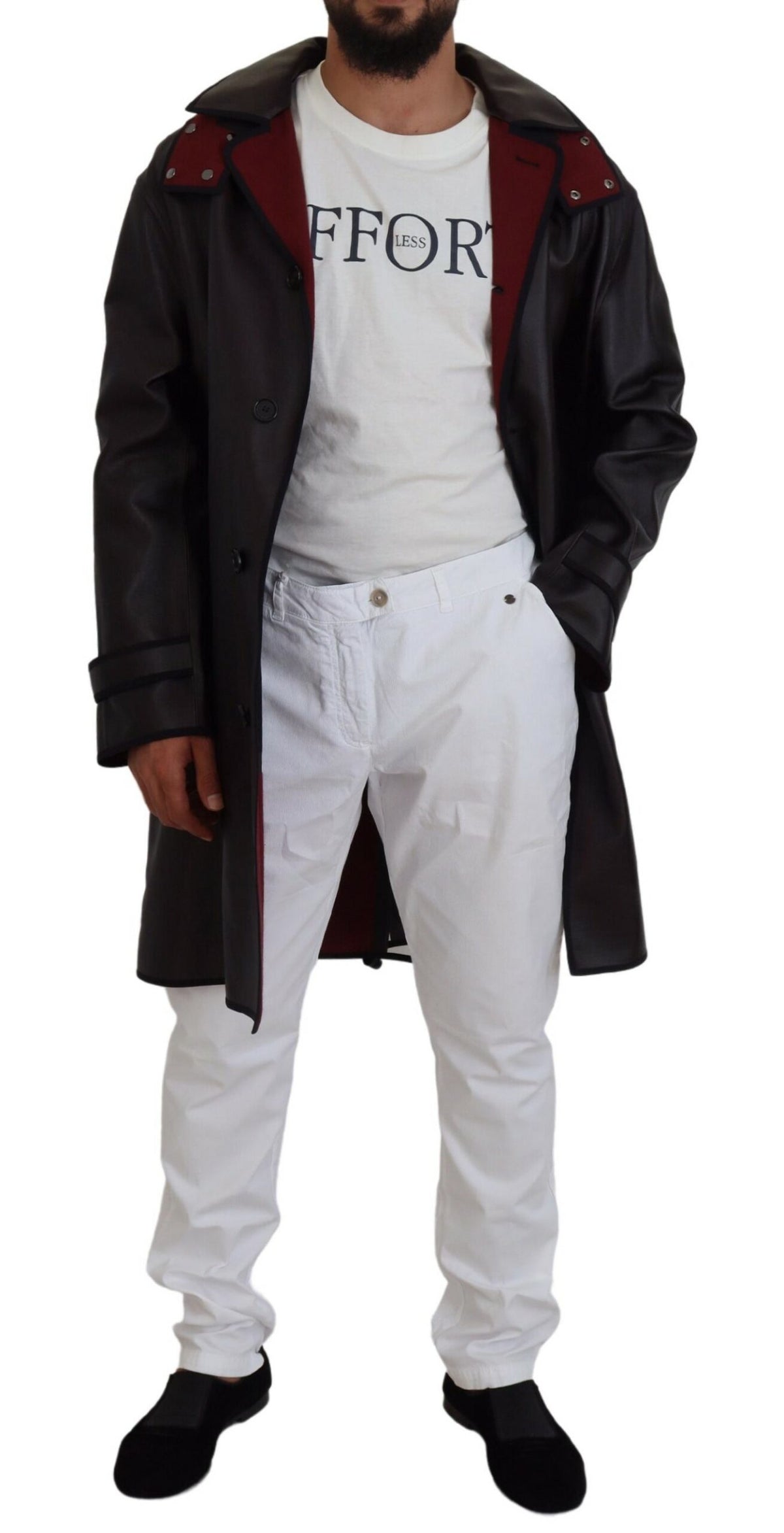 Parka à capuche en coton noir avec trench de Dolce & Gabbana