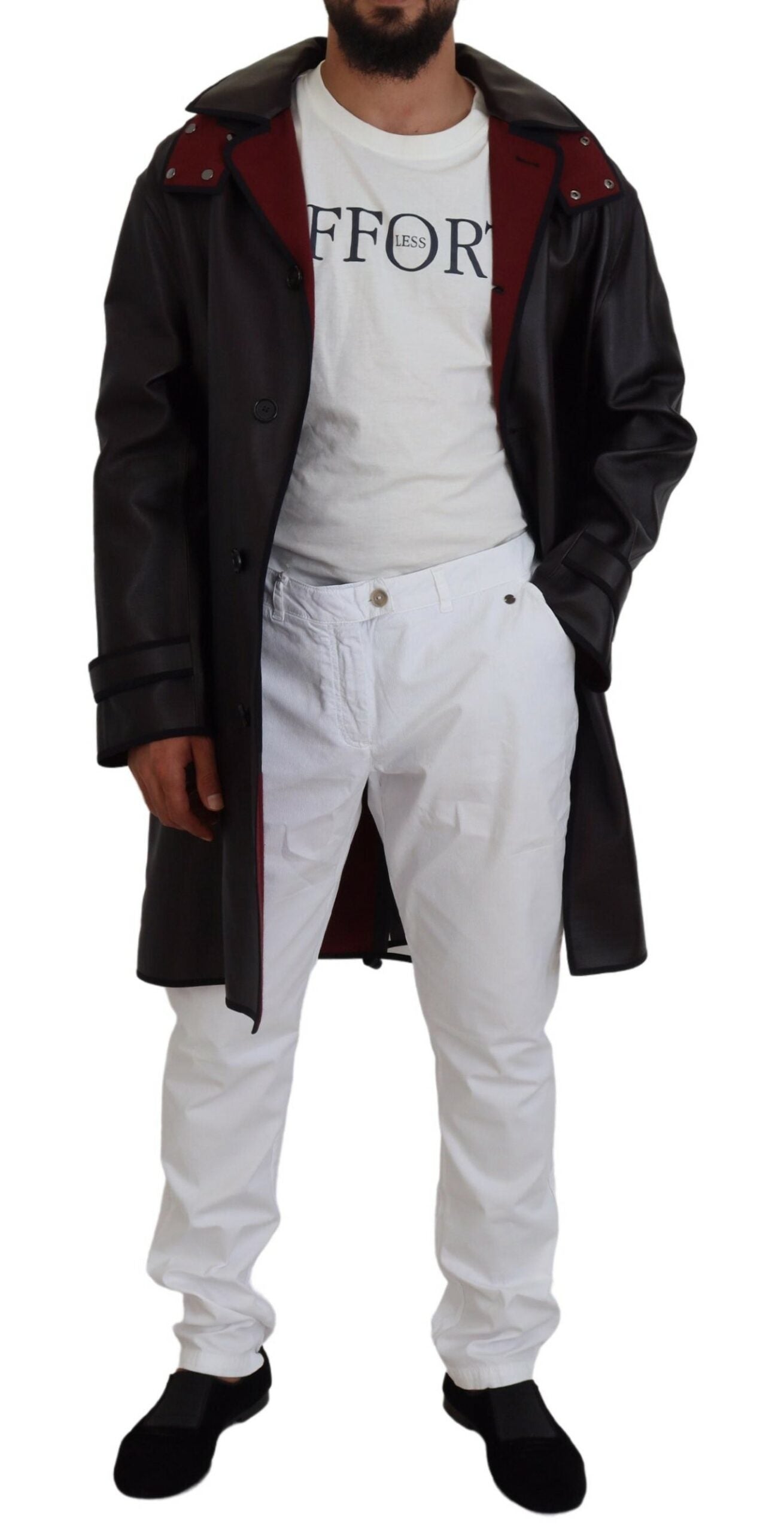 Parka à capuche en coton noir avec trench de Dolce & Gabbana