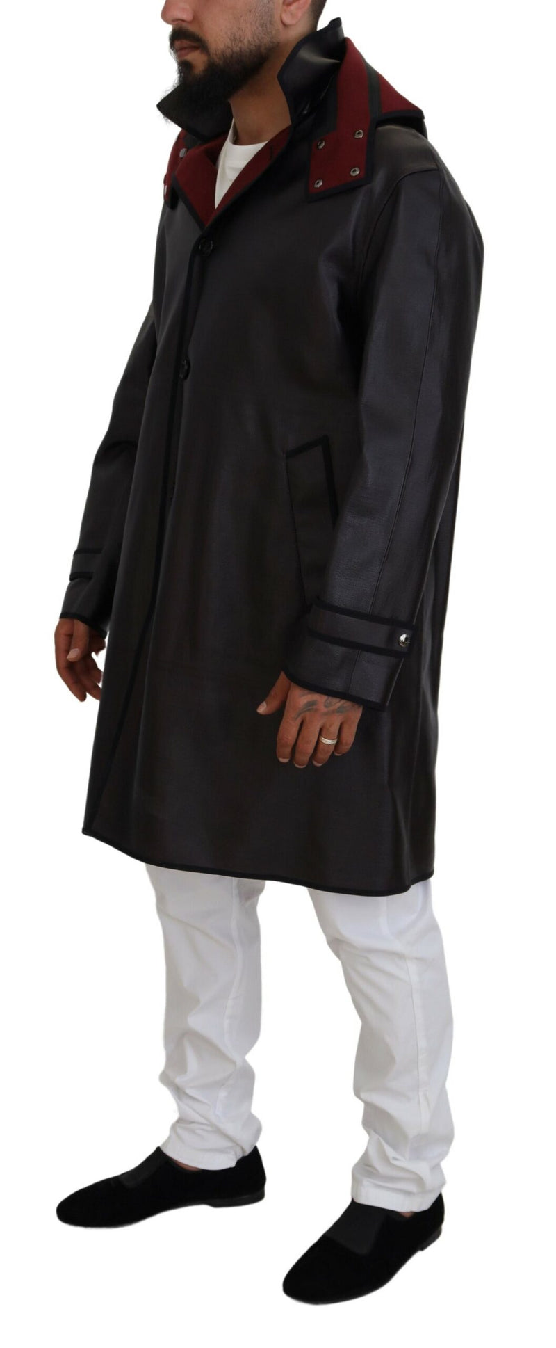 Dolce & Gabbana Zwarte Trench Parka Jas met Capuchon van Katoen