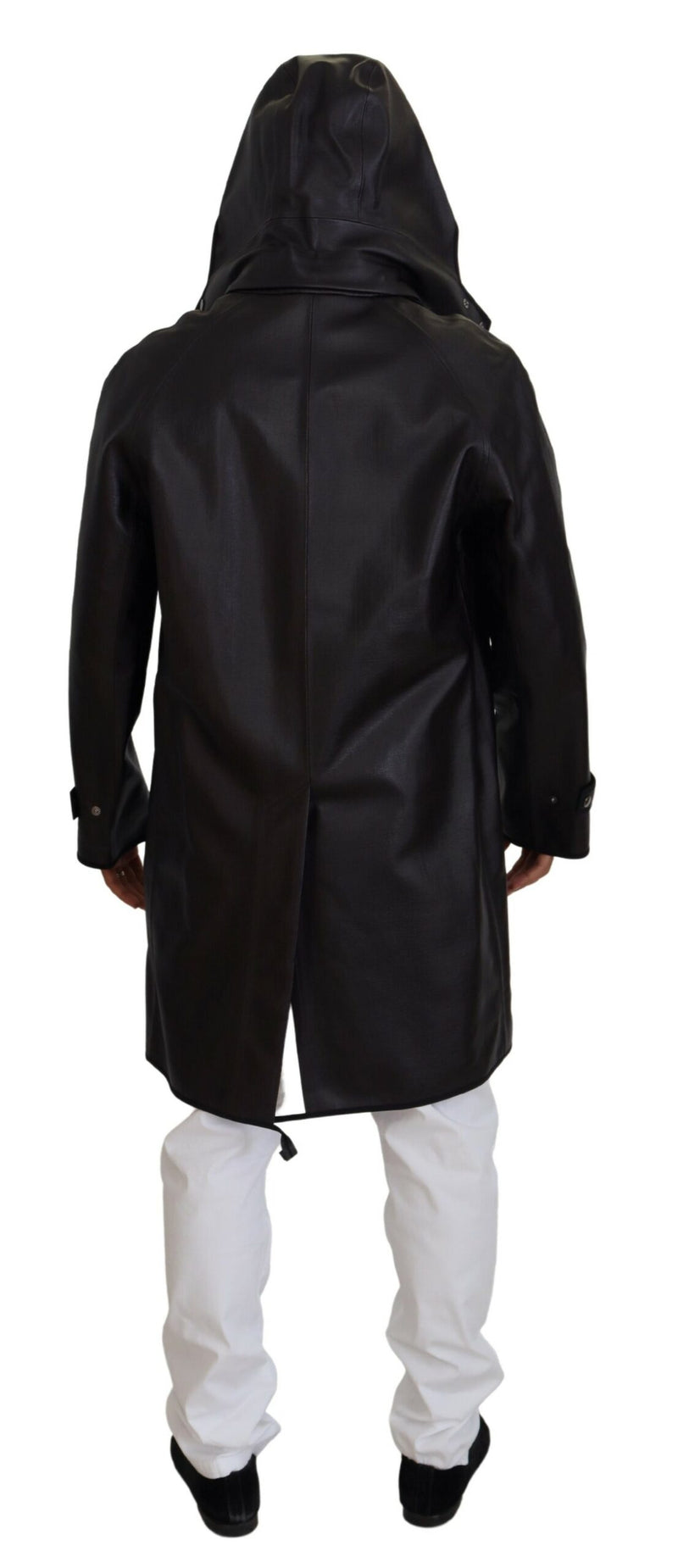 Dolce & Gabbana Zwarte Trench Parka Jas met Capuchon van Katoen