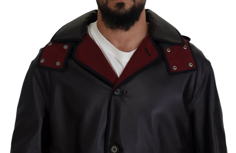 Dolce & Gabbana Zwarte Trench Parka Jas met Capuchon van Katoen