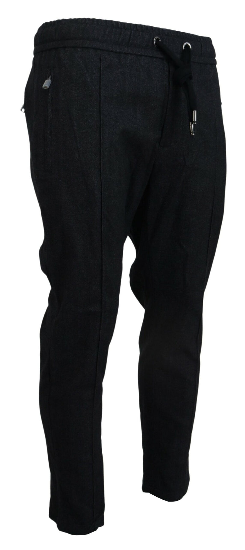 Pantalon en coton gris à coupe fuselée de Dolce &amp; Gabbana